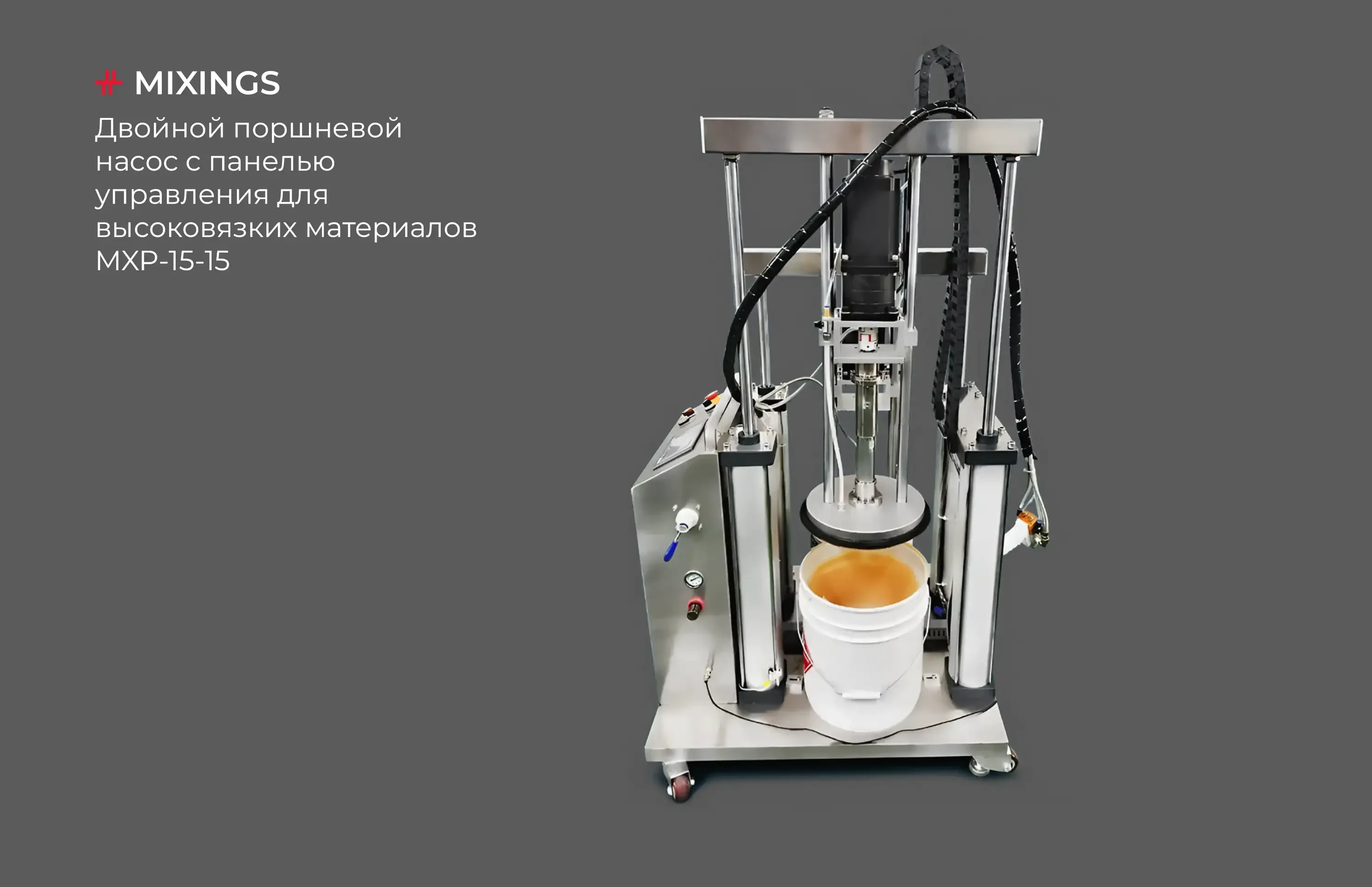 Двойной поршневой насос с панелью управления для высоковязких материалов -  Миксингс
